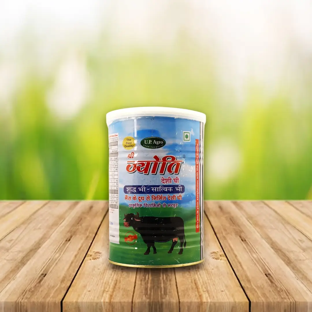 Buffalo's Milk Ghee ( Bilona method )-1 LITER -international tin pack- SHRI JYOTI DESHI GHEE