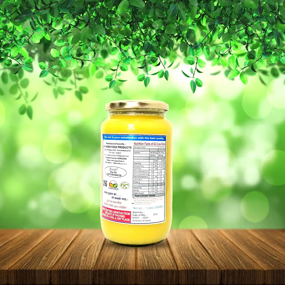 A2 cow Shri Jyoti Deshi Ghee - Bilona Processed (Glass Jar 1 L) - Image 2